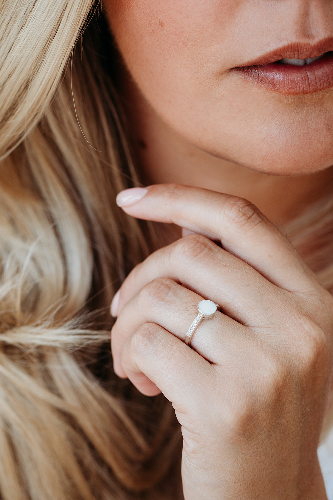 Sparkle Bezel Ring - Silver