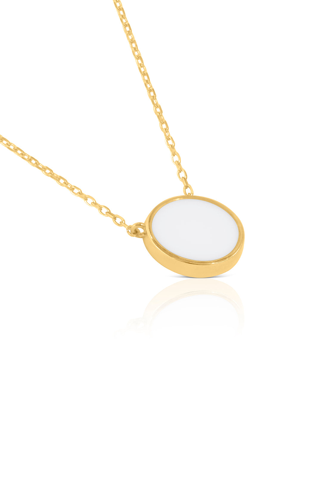 Bezel Breastmilk Necklace - Gold