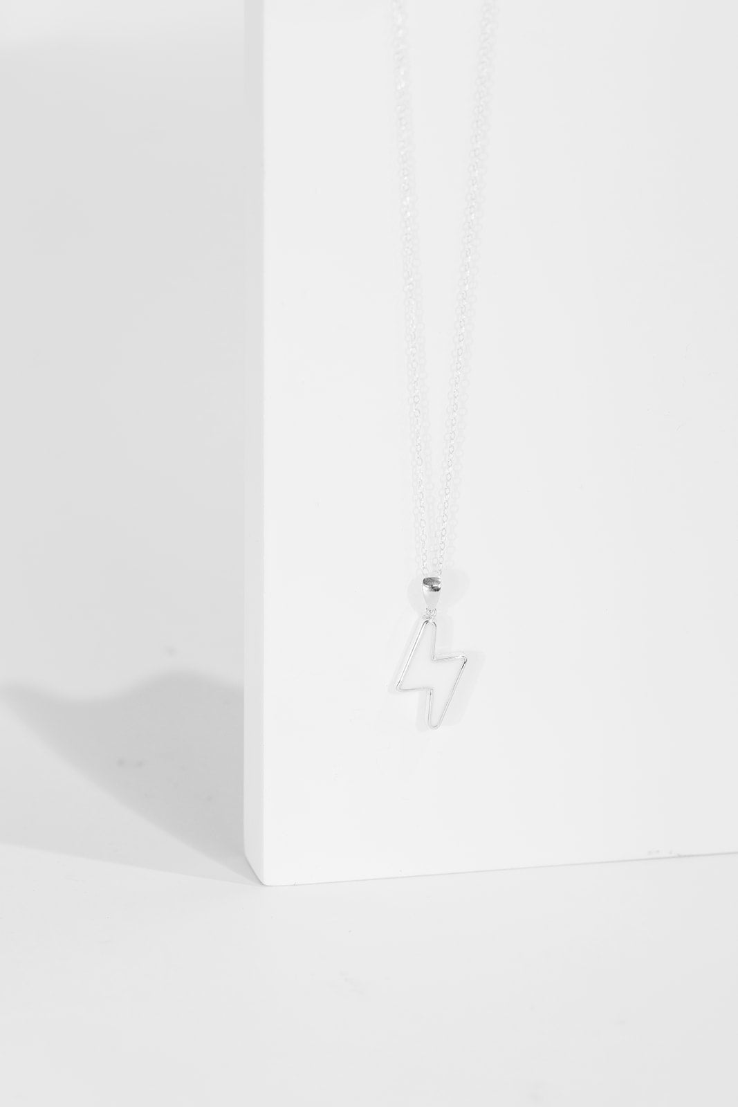 Lightning Bolt Necklace - Silver