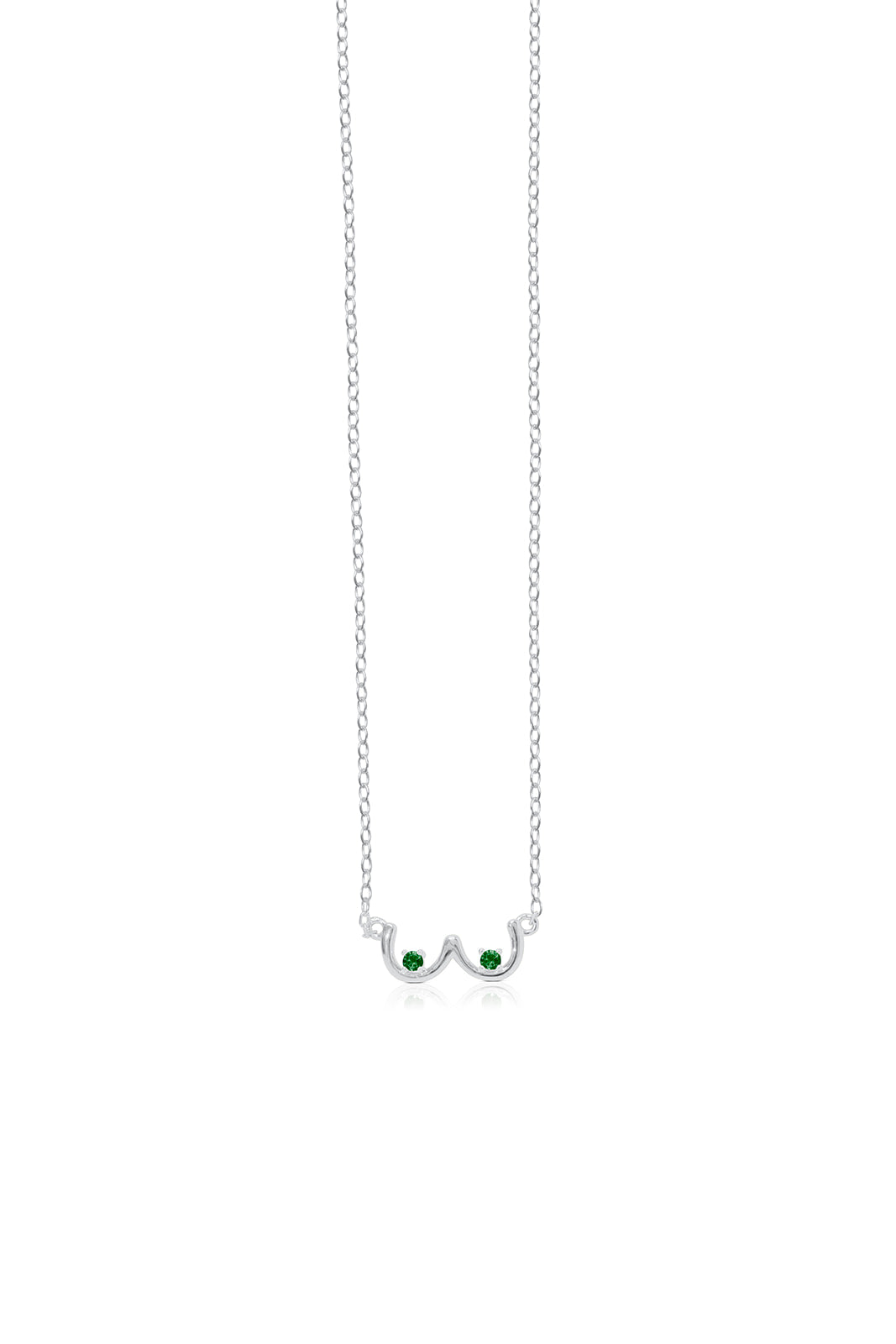 Boobie Birthstone Necklace - Platinum