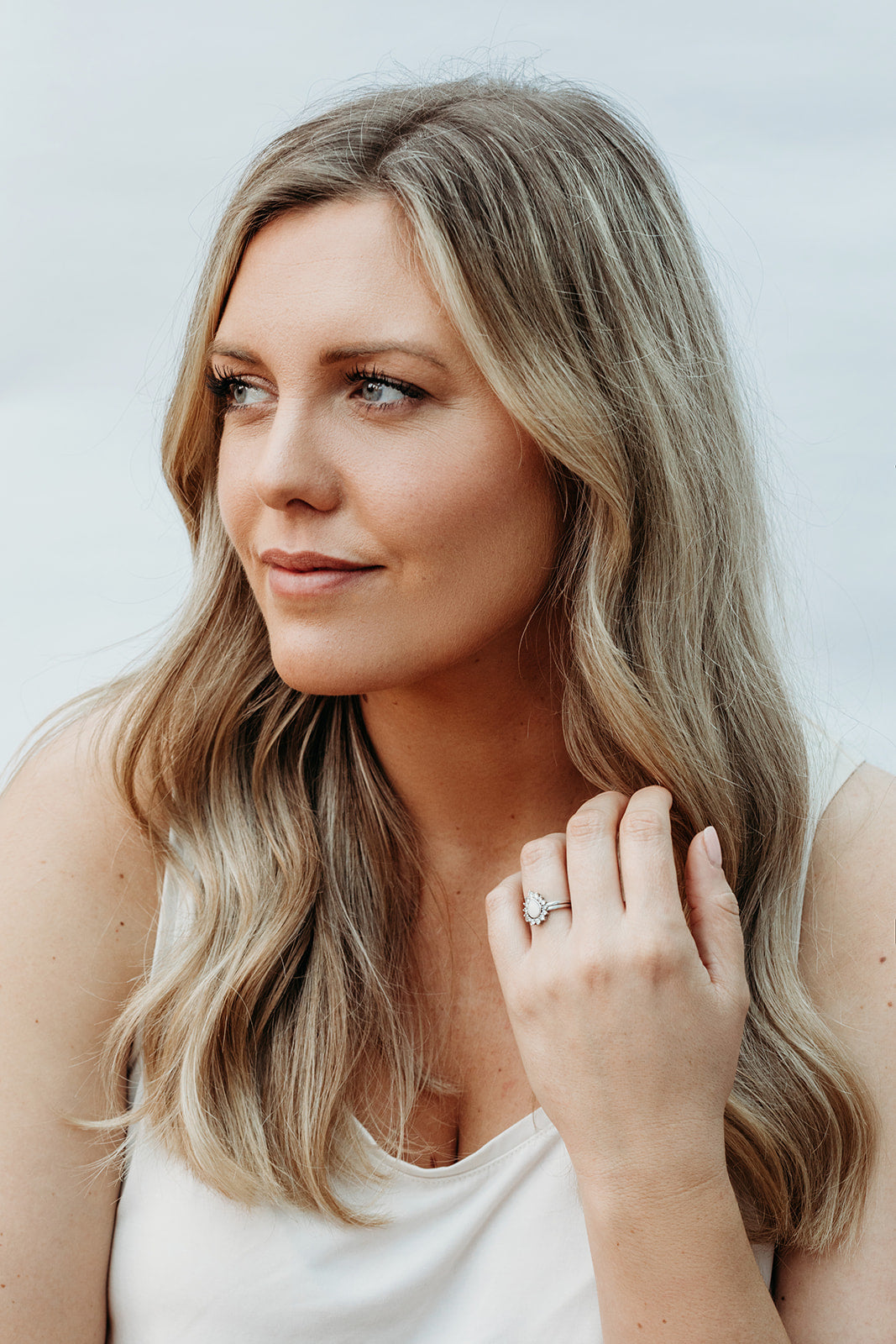 Celestial Teardrop Stacker Ring set - Platinum