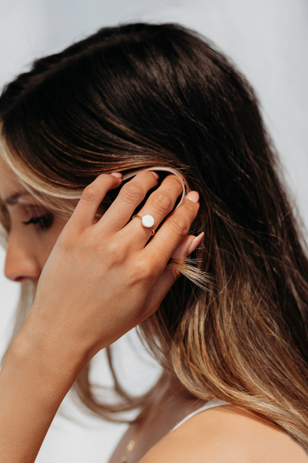 Simple Bezel Breastmilk Ring