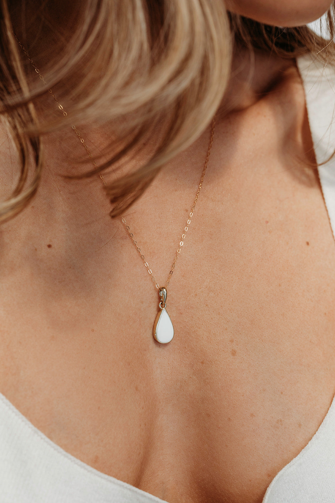 Breastmilk Teardrop Gold Necklace