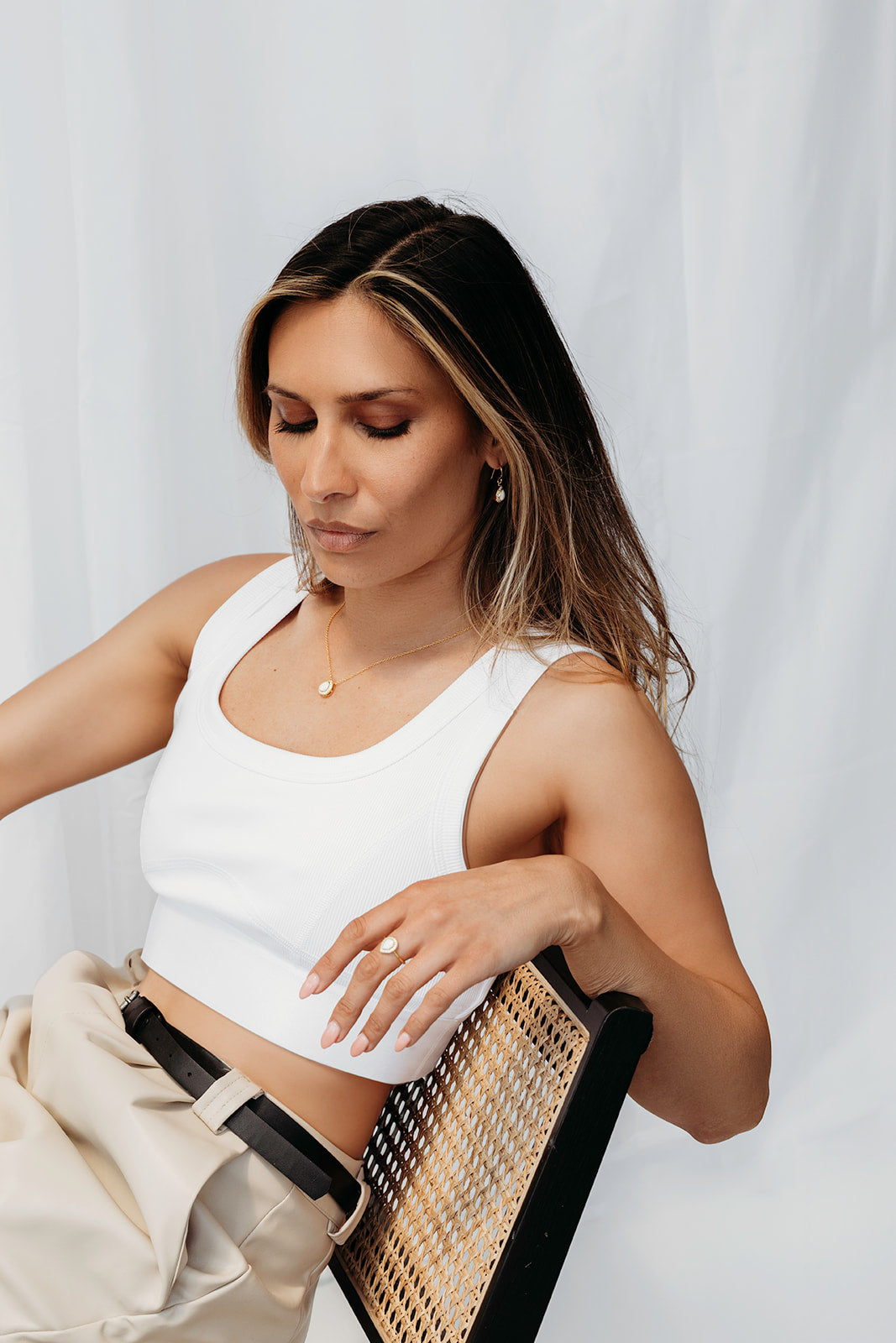 Breastmilk Teardrop Halo Ring - Gold