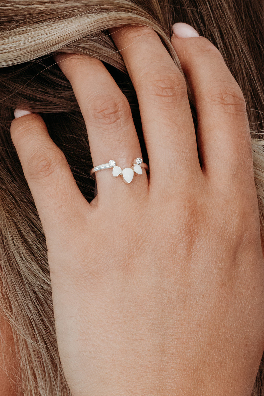 Breastmilk Teardrop Stacker Ring
