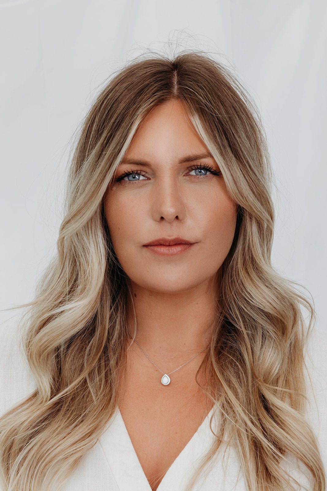 Breastmilk Teardrop Halo Necklace - Silver