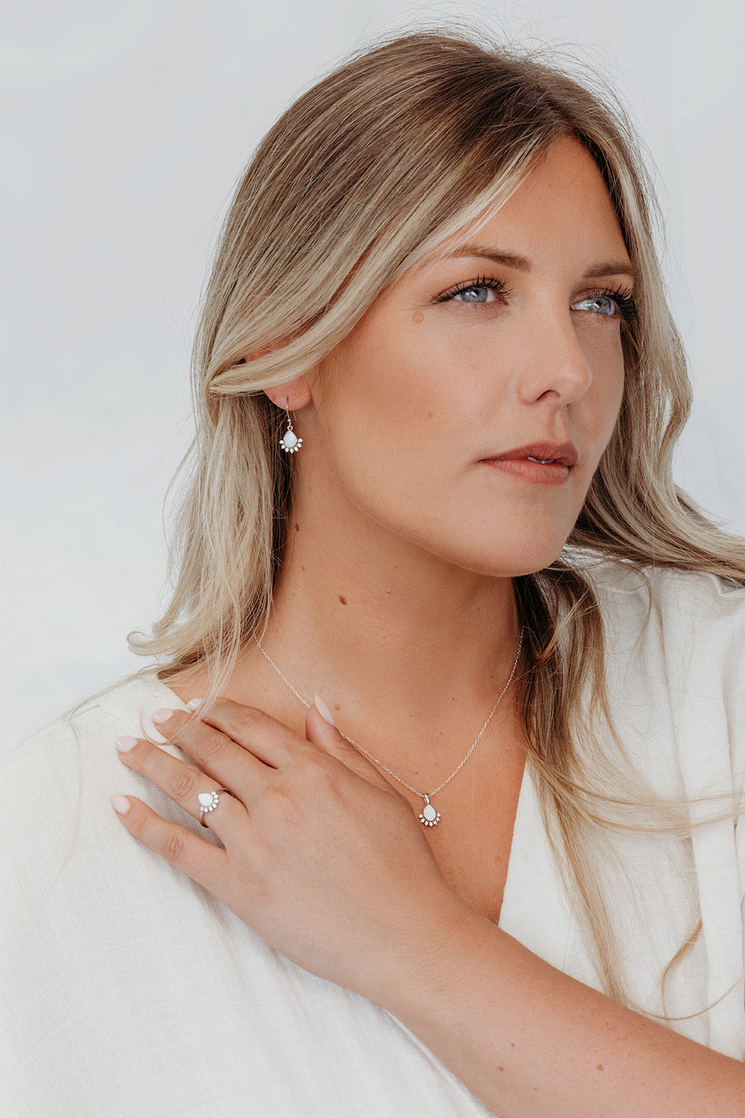 Half Sparkle Set - White Gold