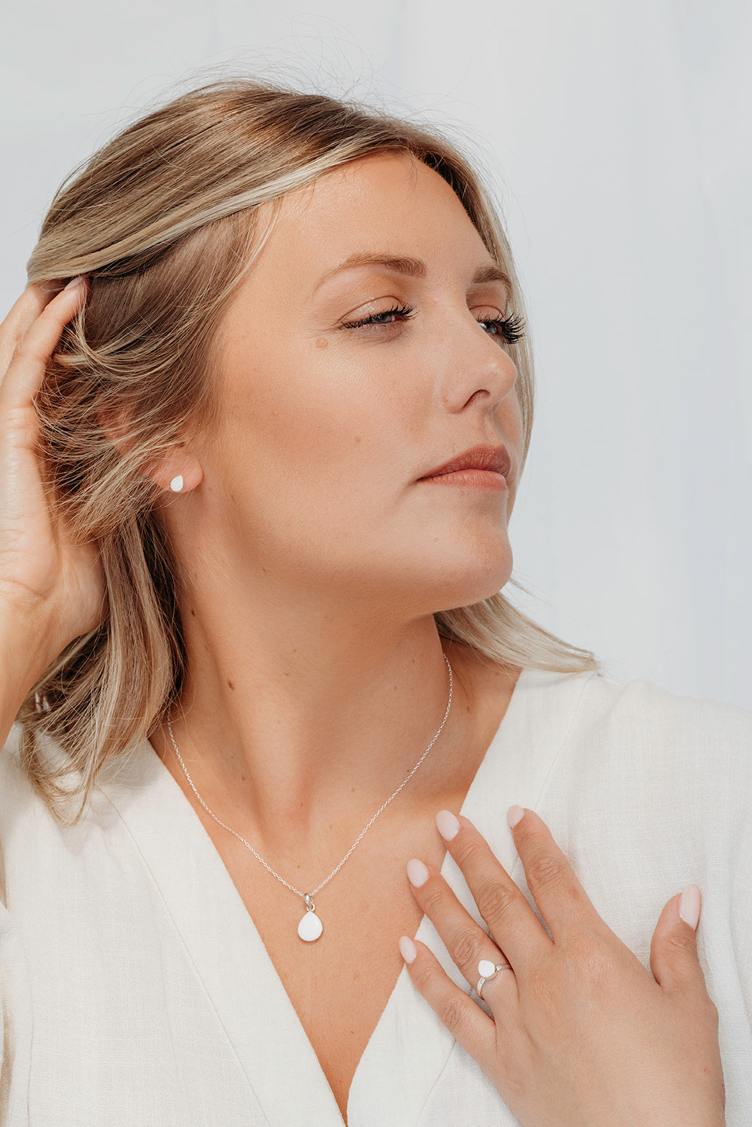 Breastmilk Teardrop Ring - Silver