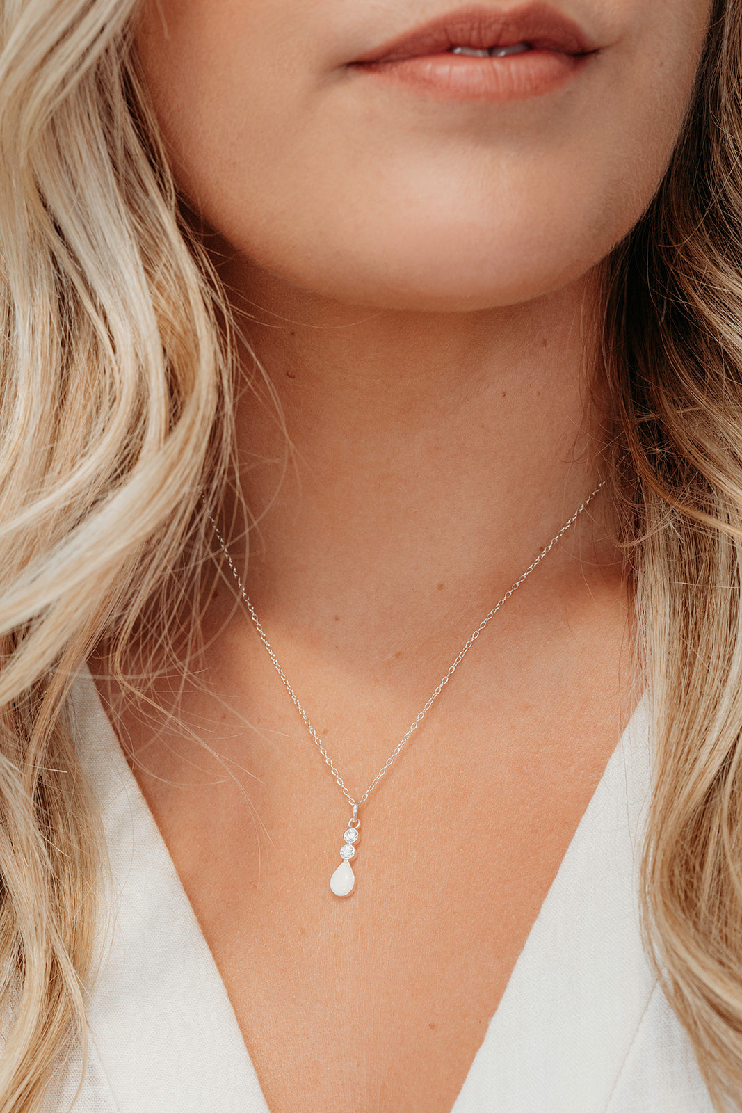 Breastmilk & Ashes Teardrop Sparkle Necklace