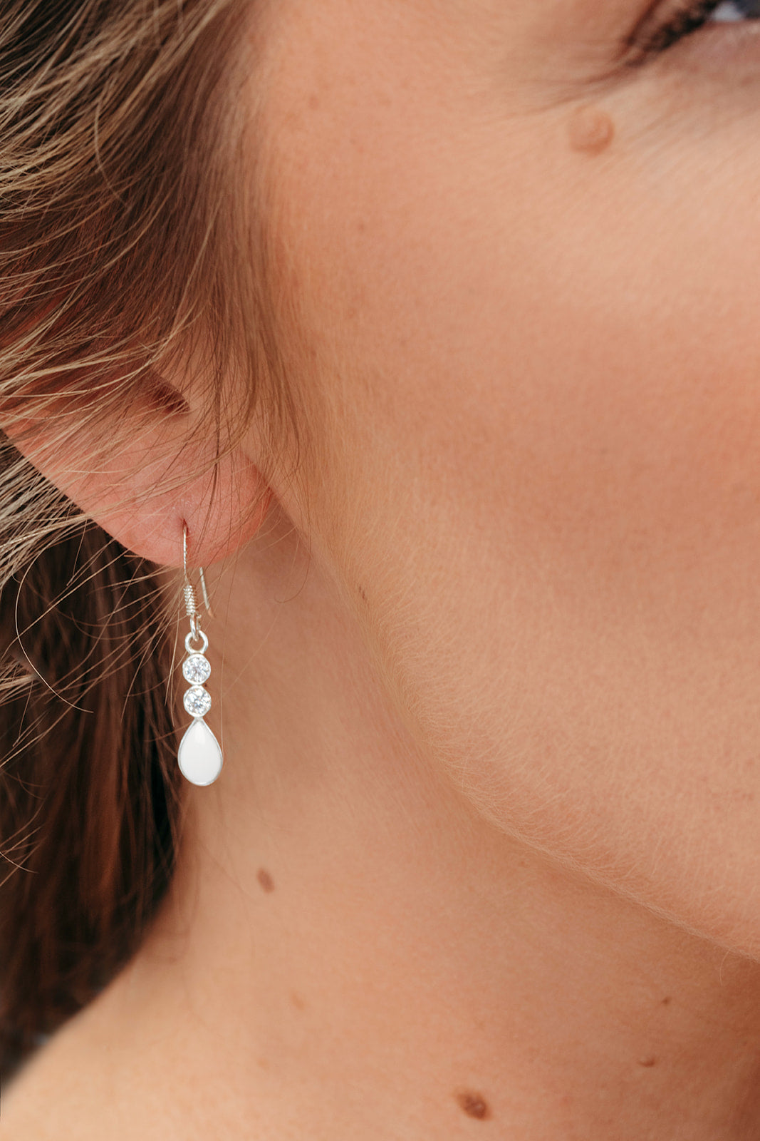 Sparkle Drop Earrings - Silver