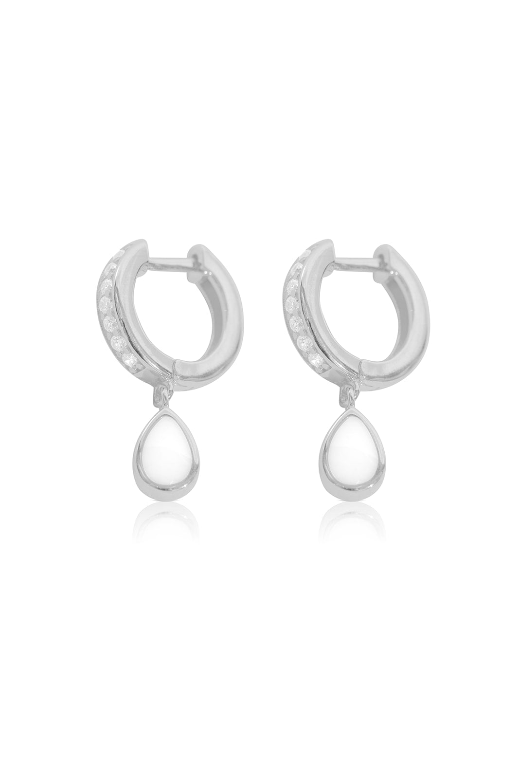 Teardrop Sparkle Huggies - Platinum