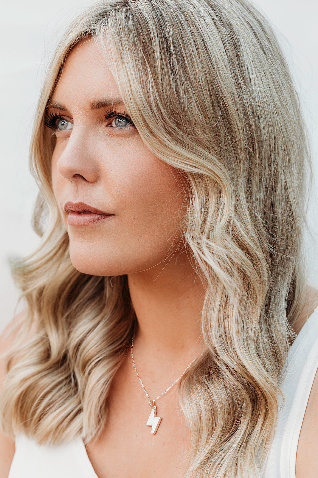 Lightning Bolt Necklace - Silver