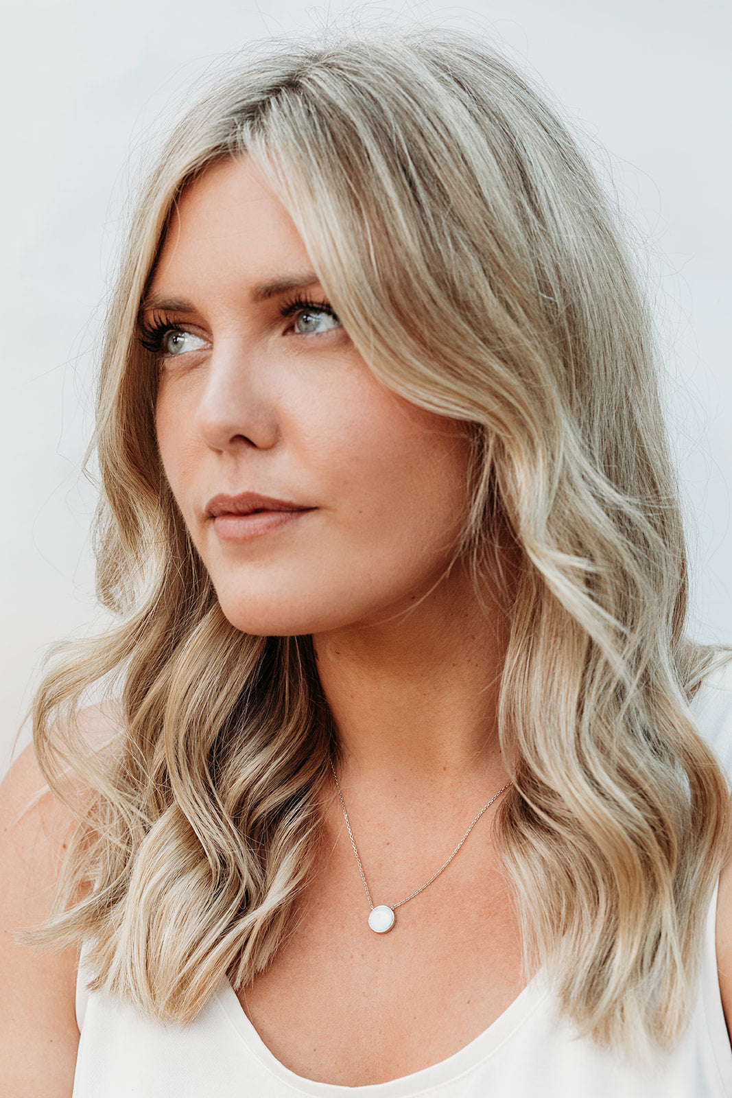 Bezel Necklace - Silver