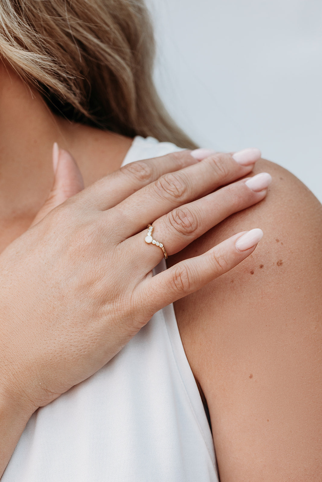 Breastmilk Oval Stacker Bottom Ring - Silver