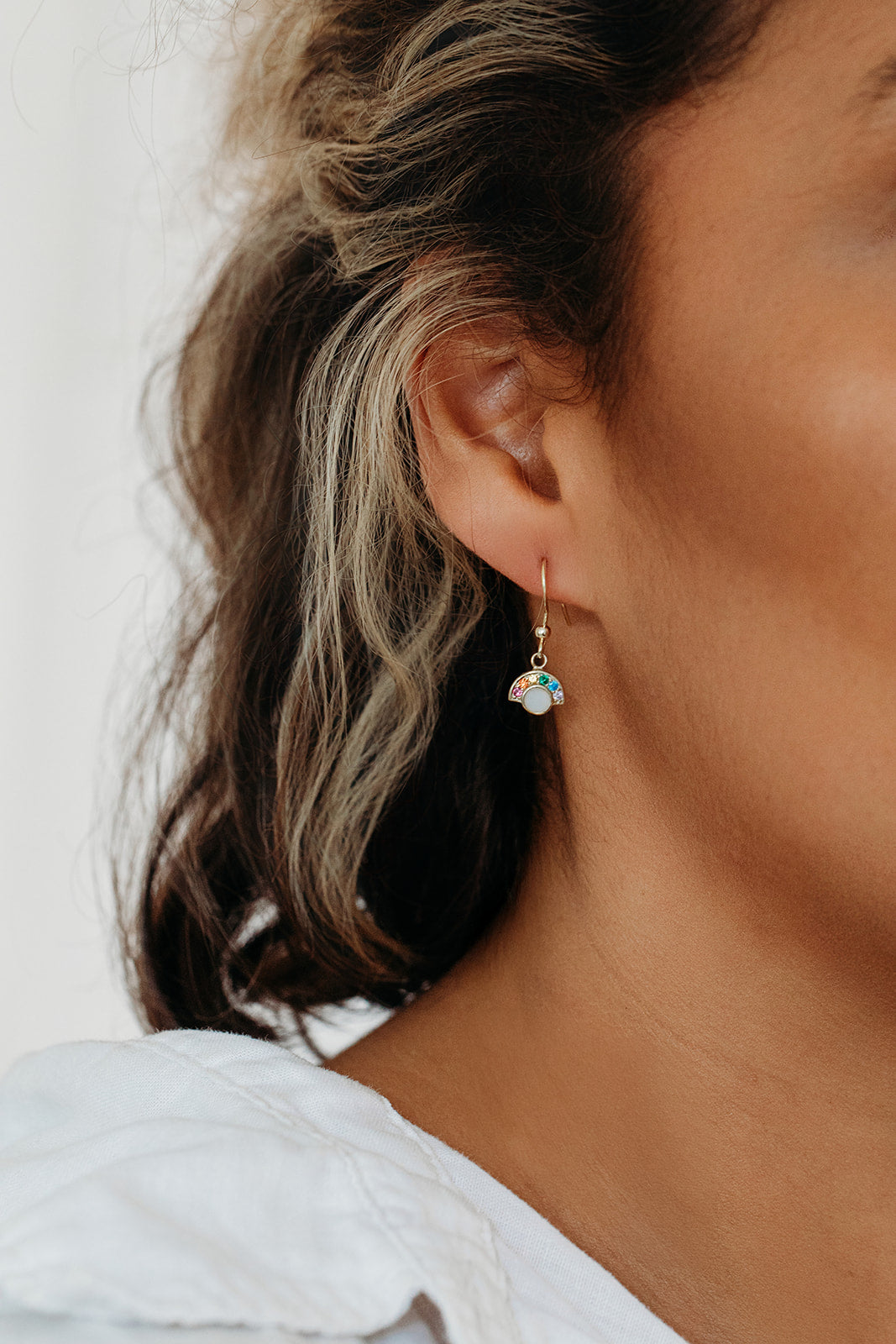 Rainbow Earrings - Platinum