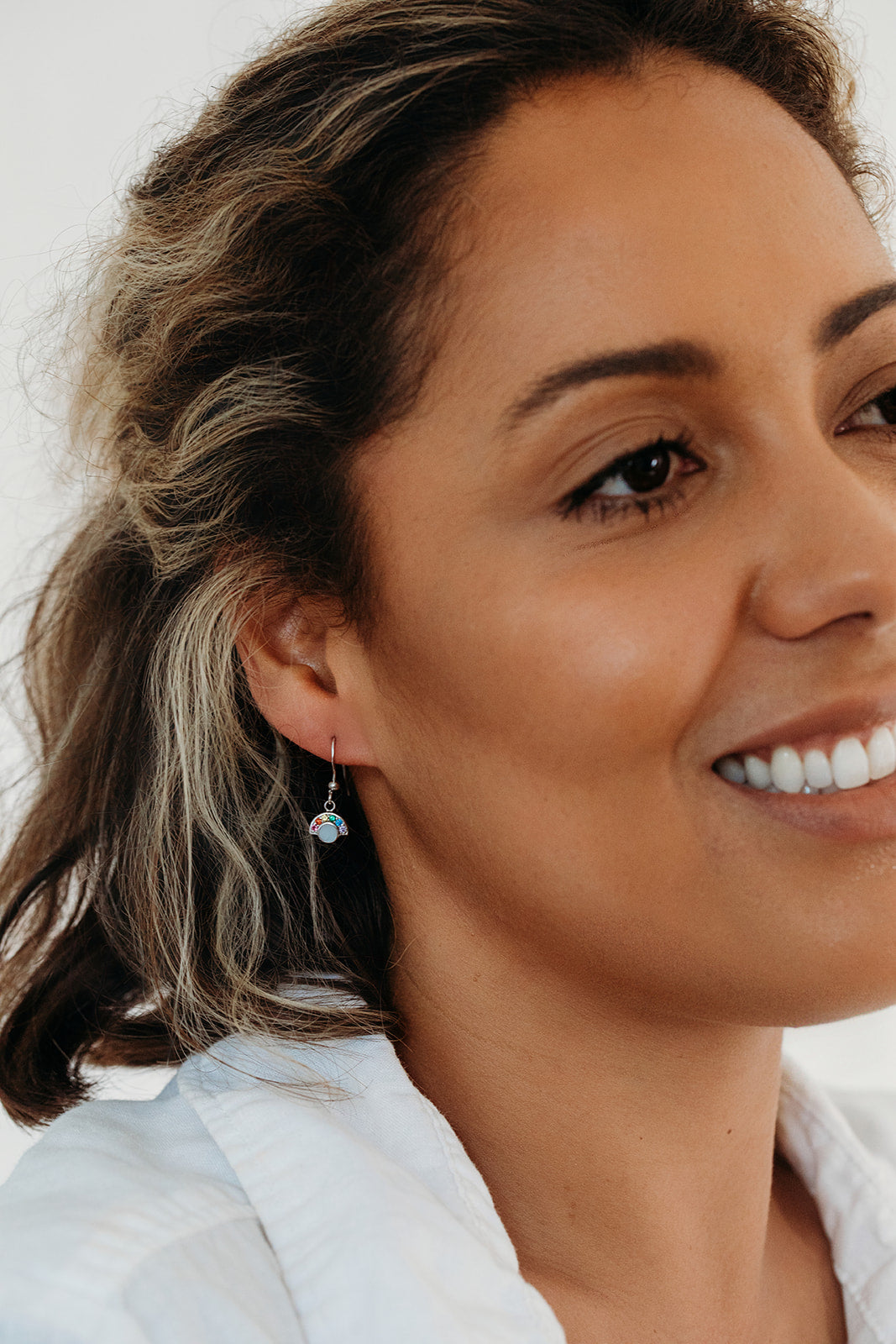 Rainbow Earrings - Platinum