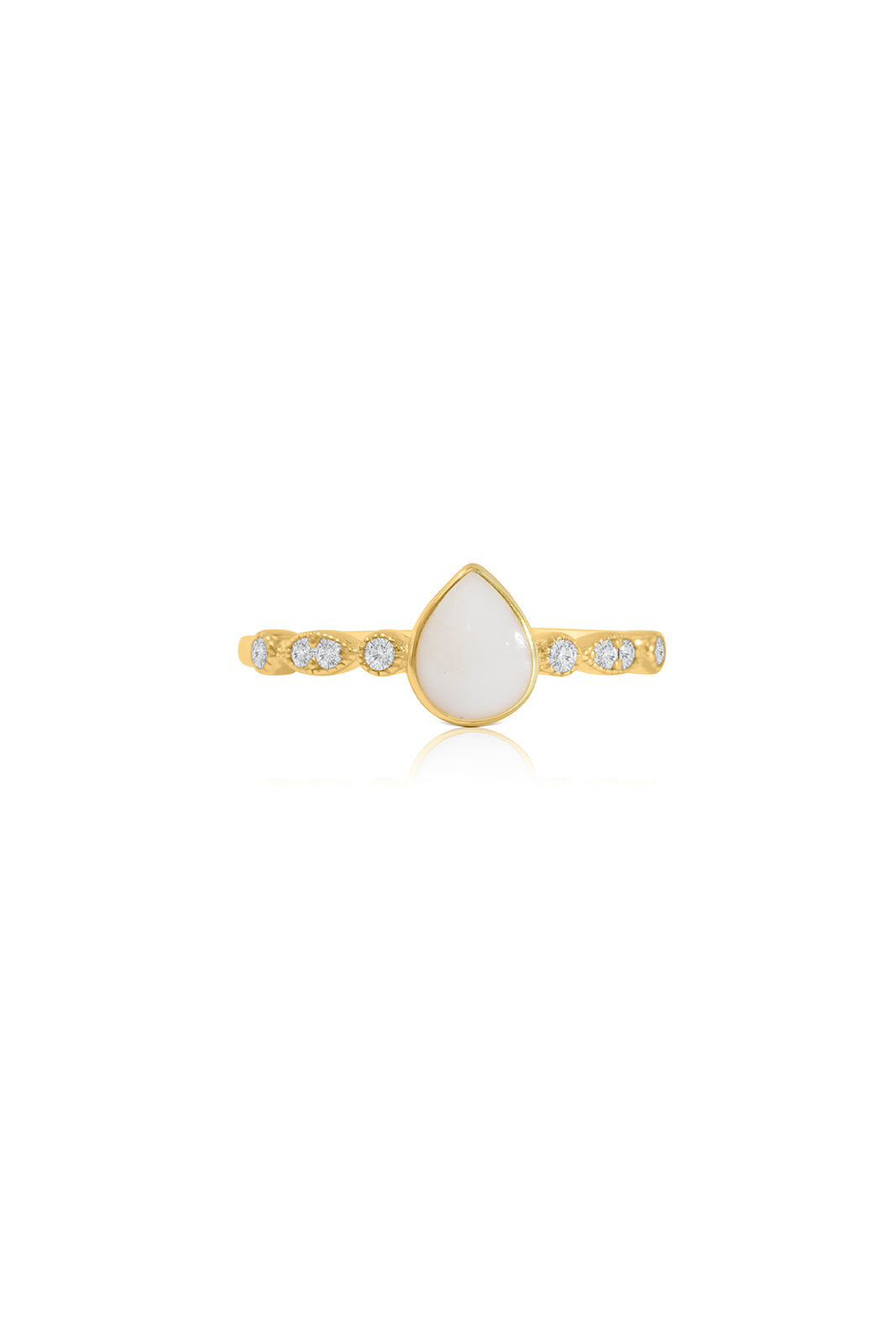 Breastmilk Teardrop Ring - Sparkle - 9ct Gold
