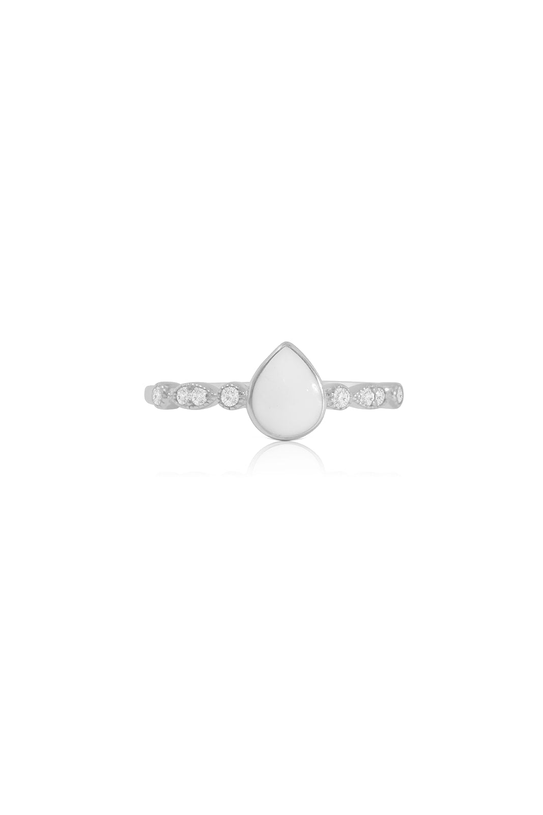 Breastmilk Teardrop Ring - Sparkle - Silver