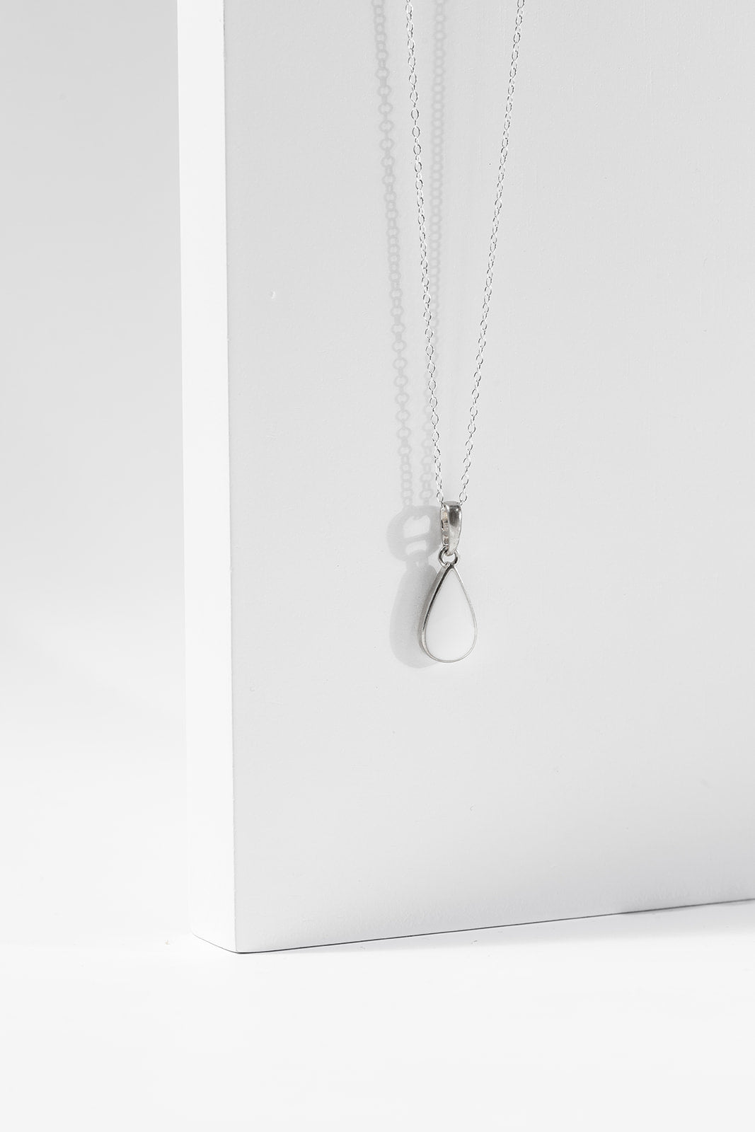 Breastmilk Teardrop Necklace - Silver