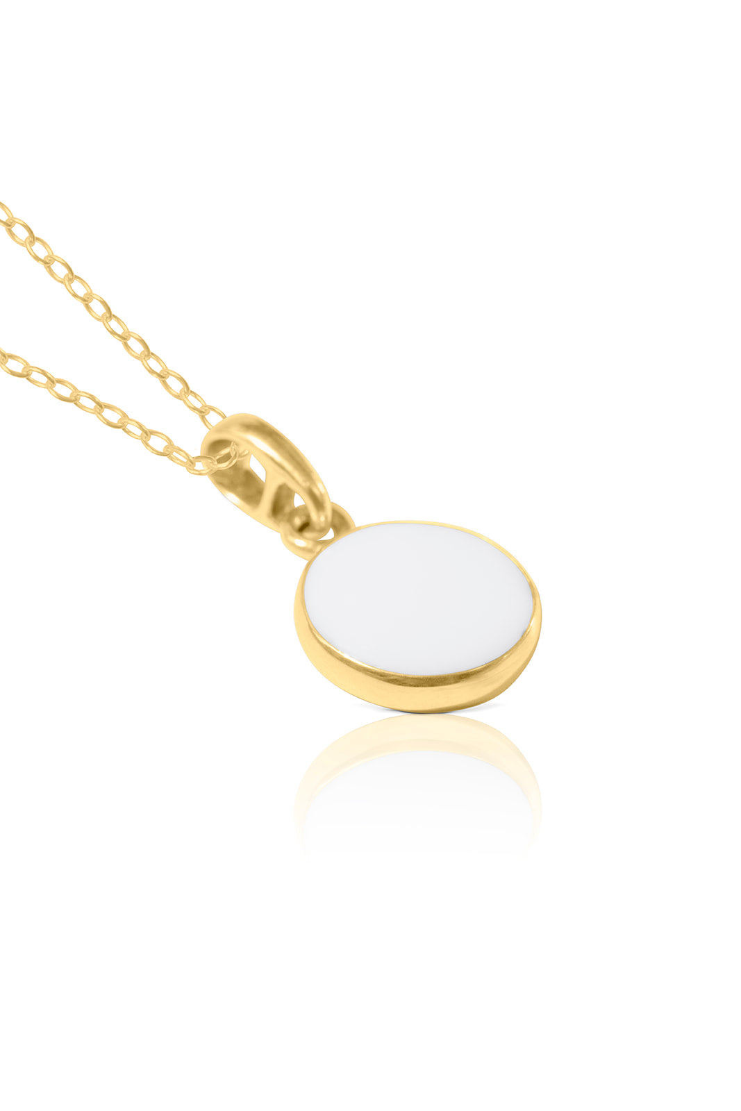 Breastmilk Round Gold Pendant Necklace