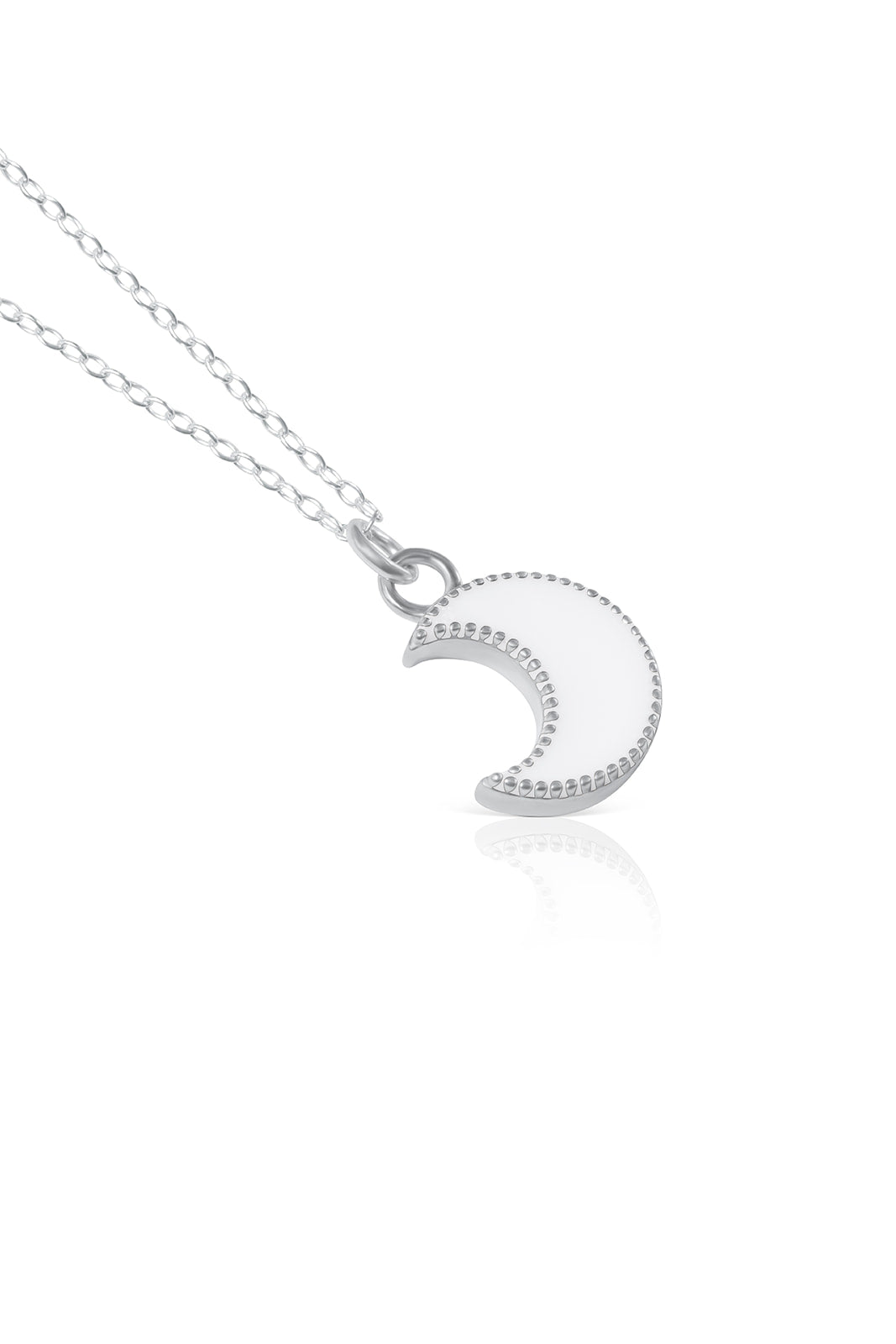 Breastmilk Moon Crescent Necklace - Silver