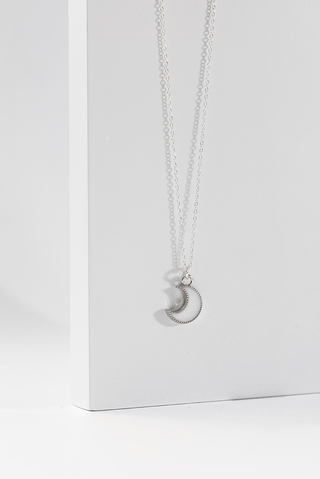 Breastmilk Moon Crescent Necklace - Silver