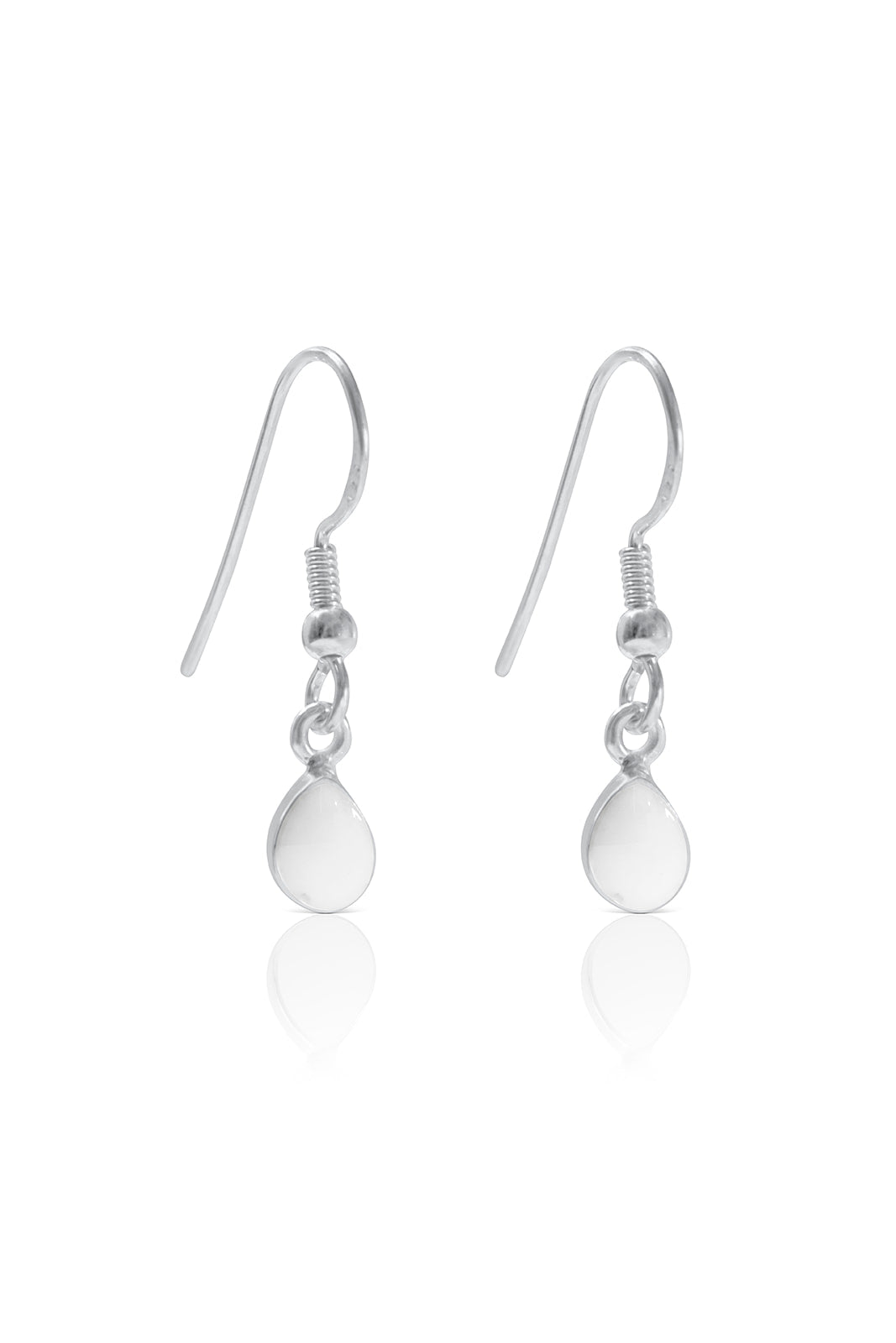 Breastmilk Teardrop Dangle Earrings - Silver