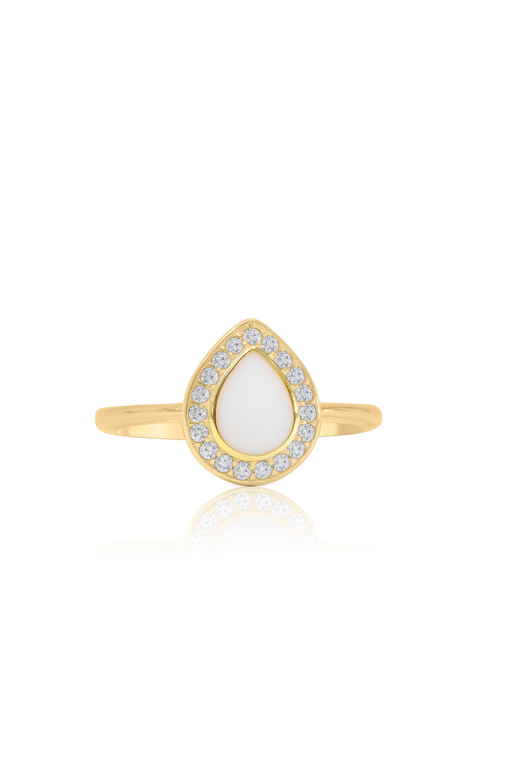 Breastmilk Teardrop Halo Ring - Gold
