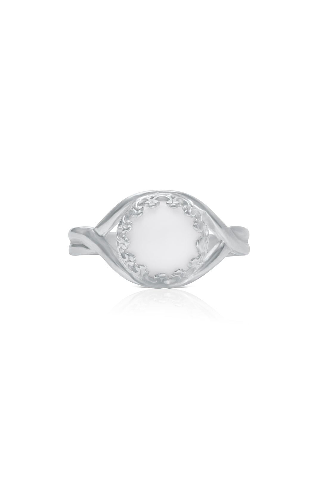 Silver Breastmilk Crown Circle Ring