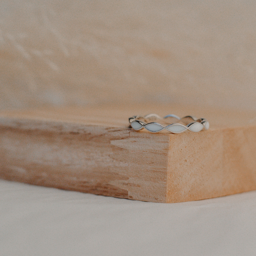 Breastmilk Simple Eternity Band - White Gold