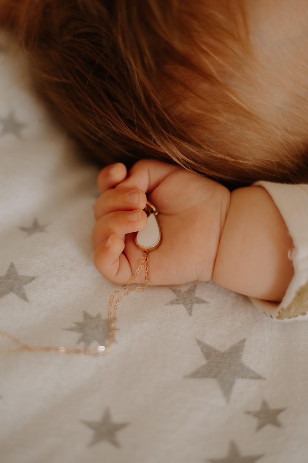 Breastmilk Teardrop Gold Necklace
