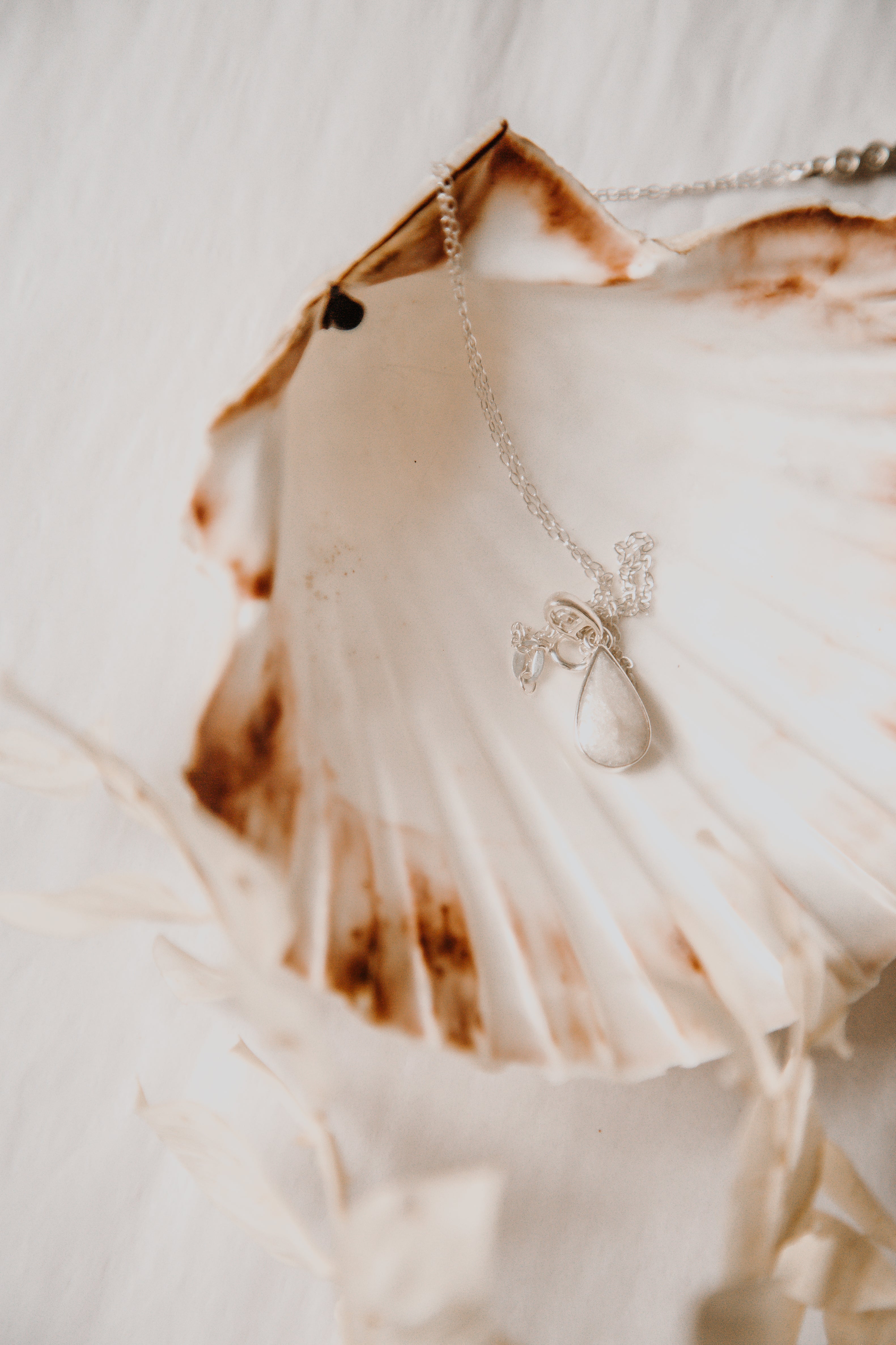 Breastmilk Teardrop Necklace - Silver