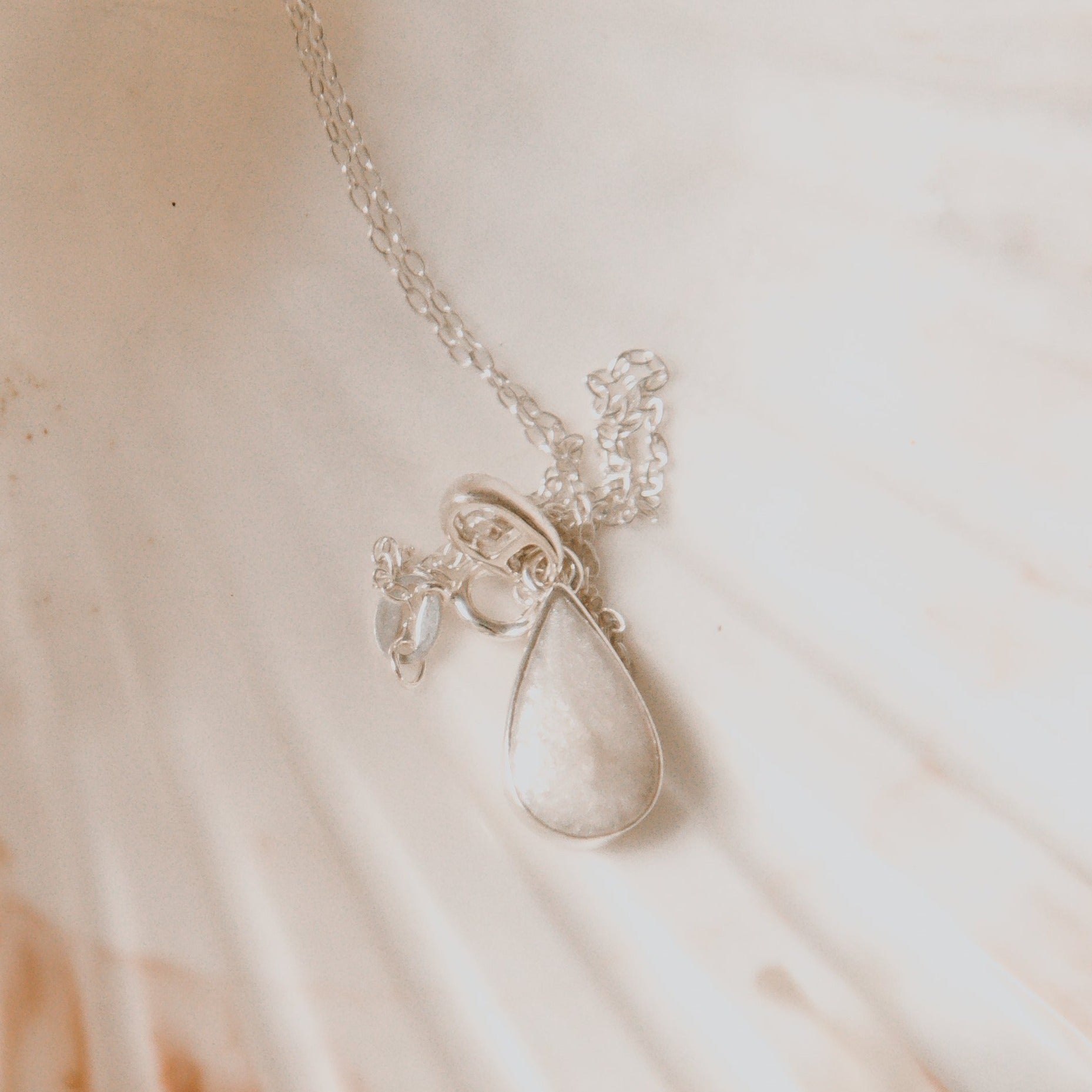 Breastmilk Teardrop Necklace - Silver