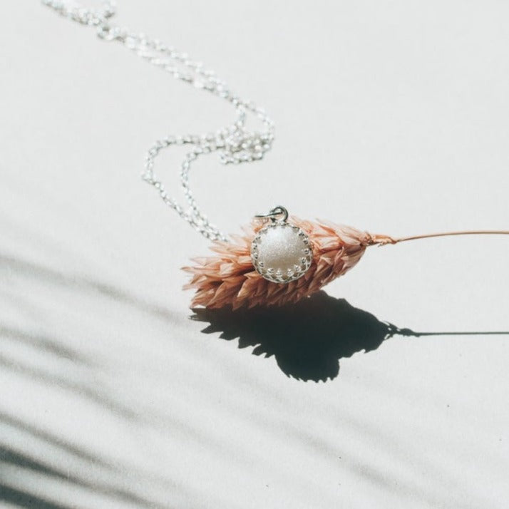 Breastmilk Circle Crown Pendant Silver