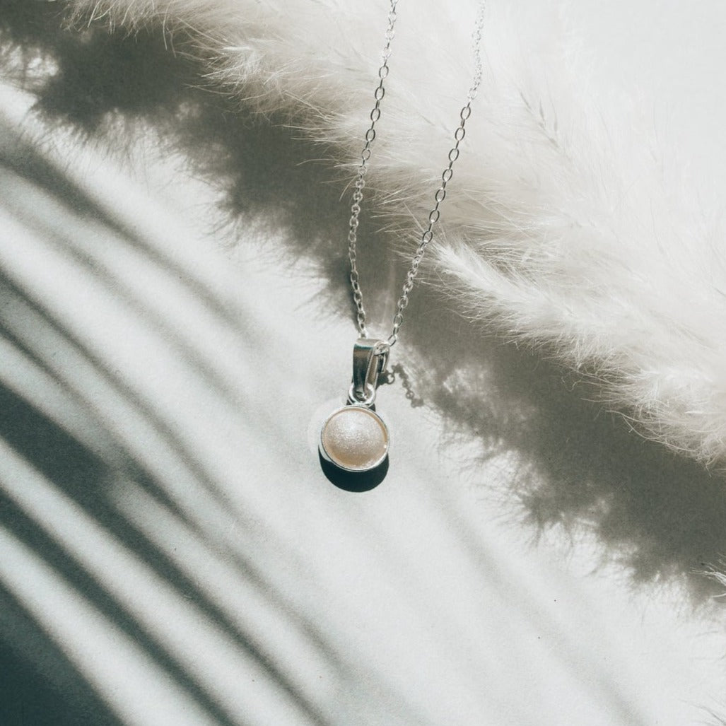 Simple Breastmilk Pendant Necklace - Silver