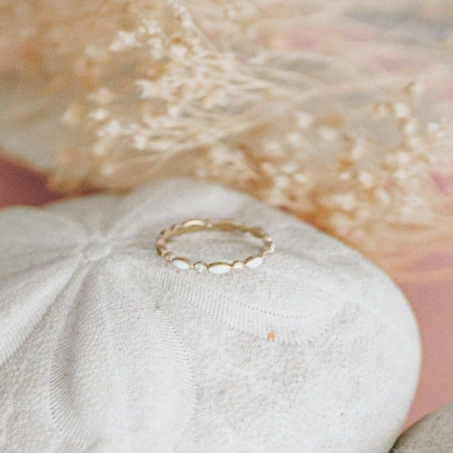 Birthstone breastmilk eternity ring