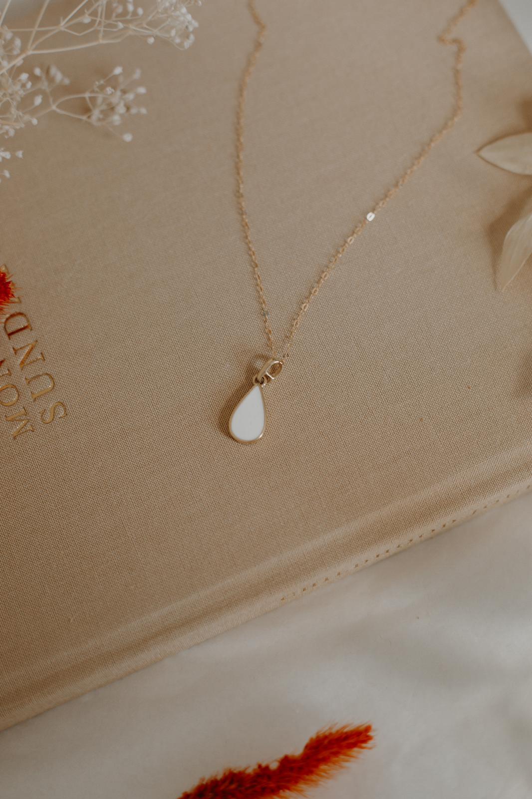 Breastmilk Teardrop Gold Necklace