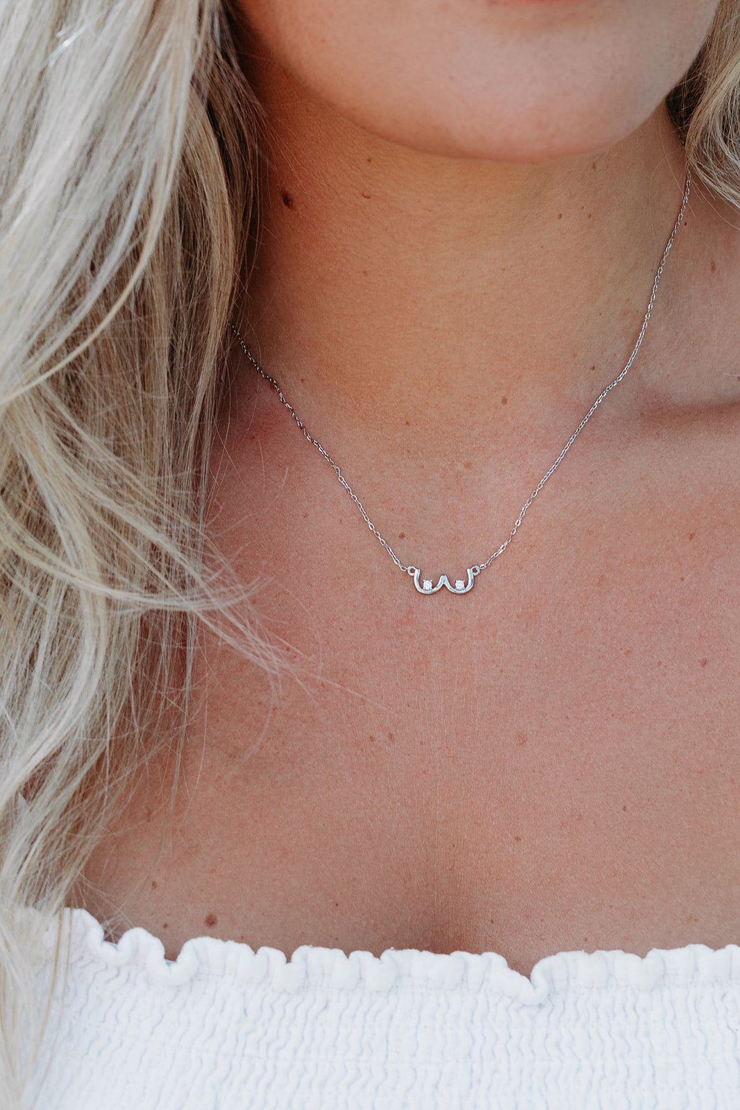 Boobie Birthstone Necklace - Silver