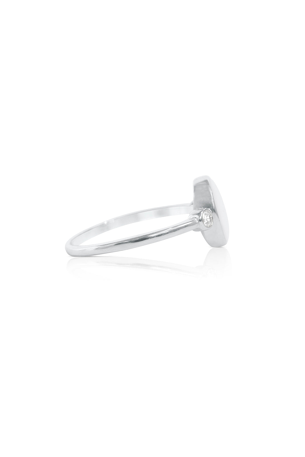 Oval Stacker Top Ring - Silver