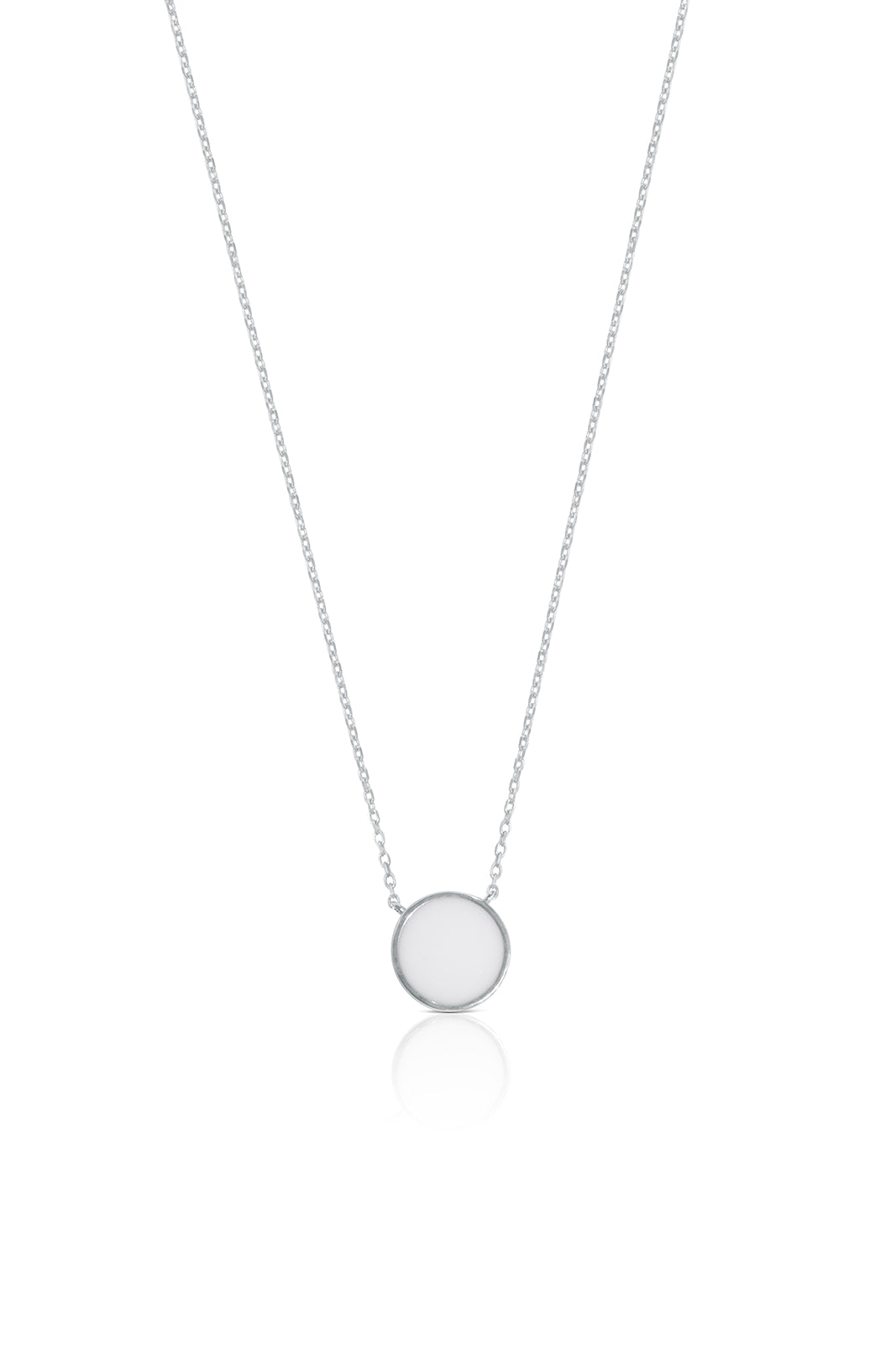 Bezel Breastmilk Necklace - White Gold