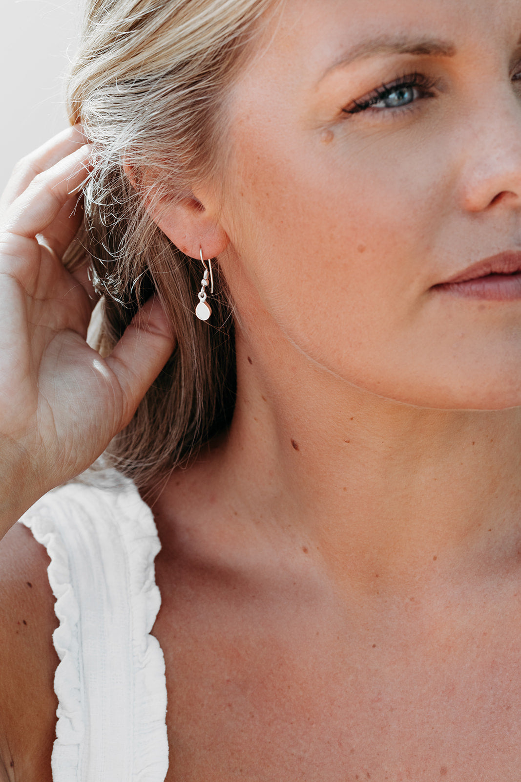 Breastmilk Teardrop Dangle Earrings - Silver 
