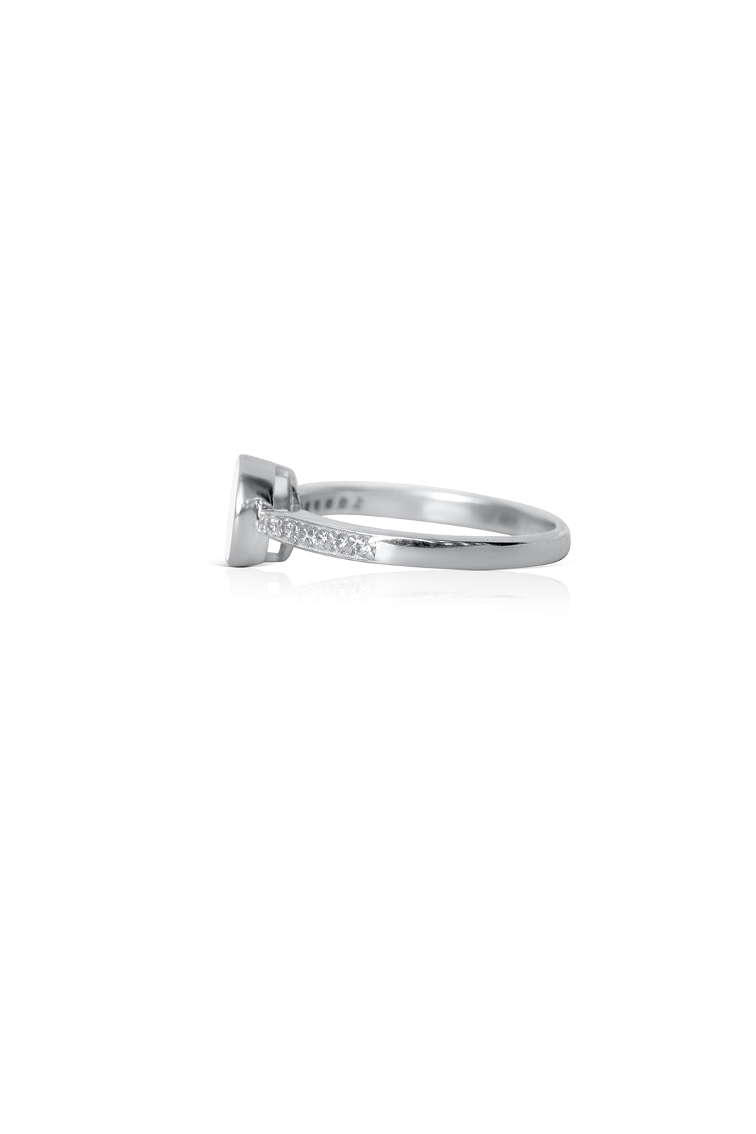Sparkle Bezel Ring - Silver