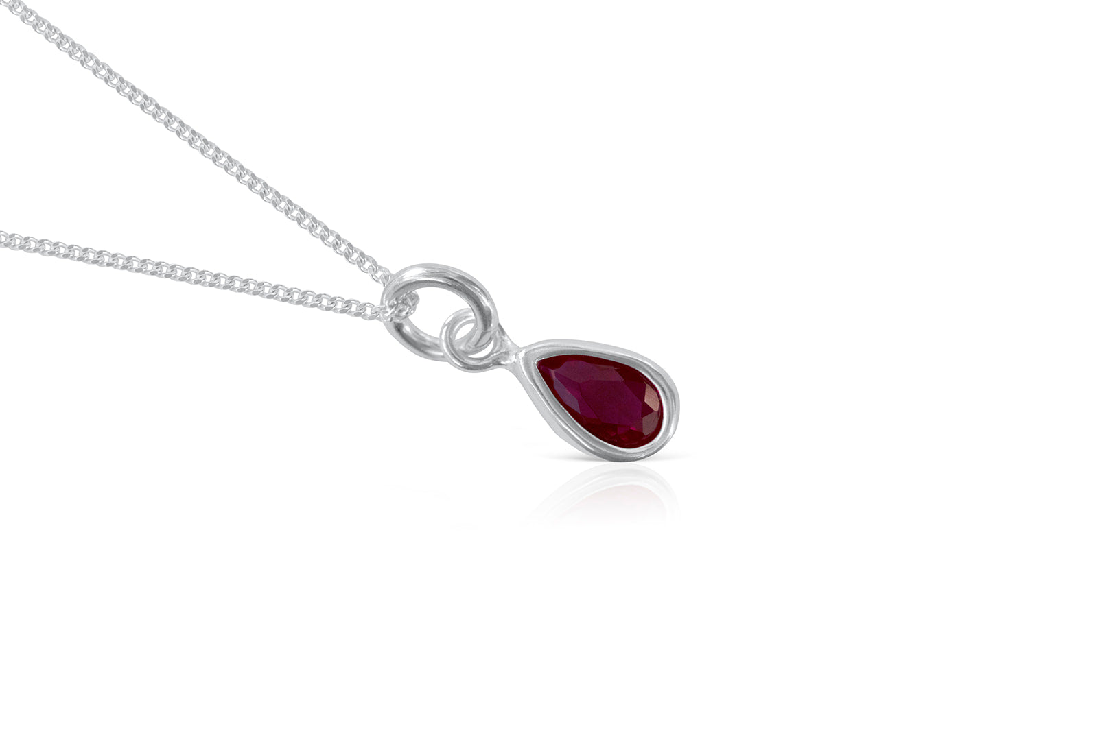 Silver Birthstone Tear Charm