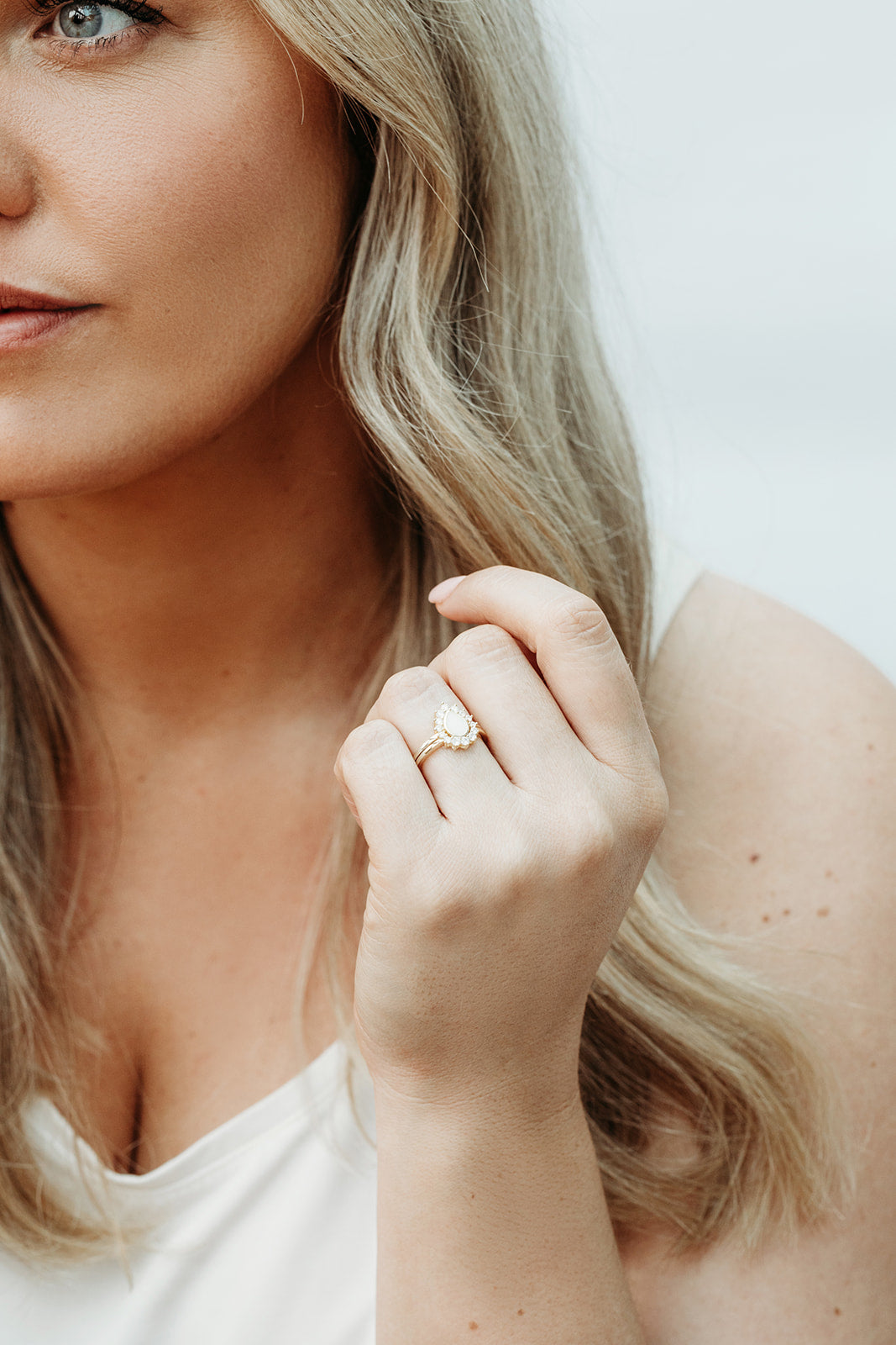 Celestial Teardrop Stacker Ring set - Gold