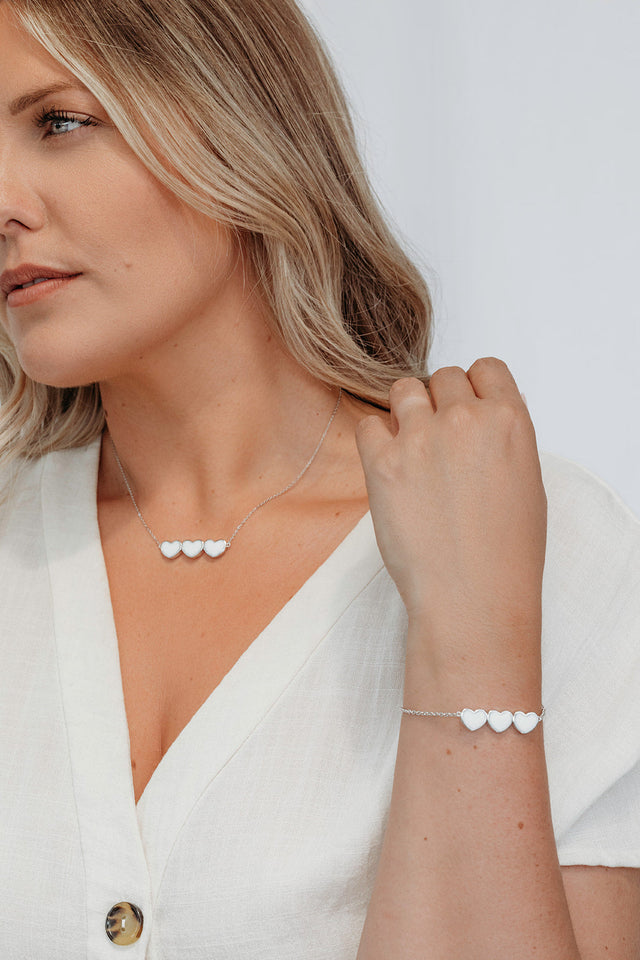 Heart strings bracelet - Platinum