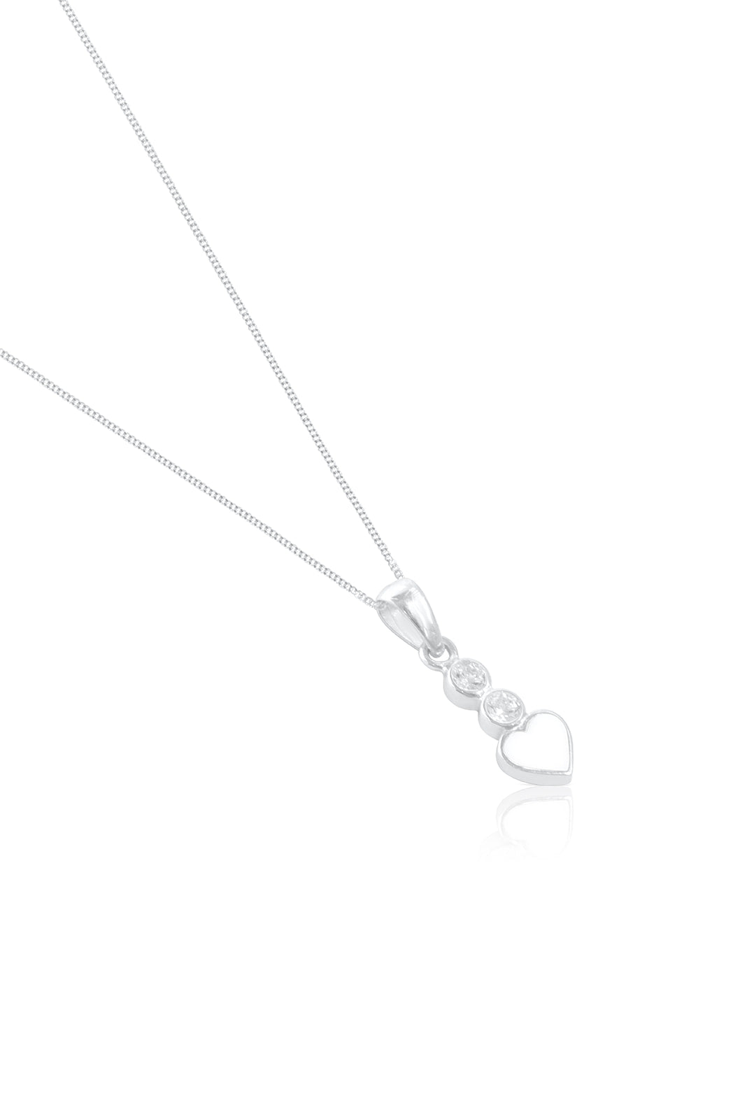 Sparkle Heart Necklace - Silver