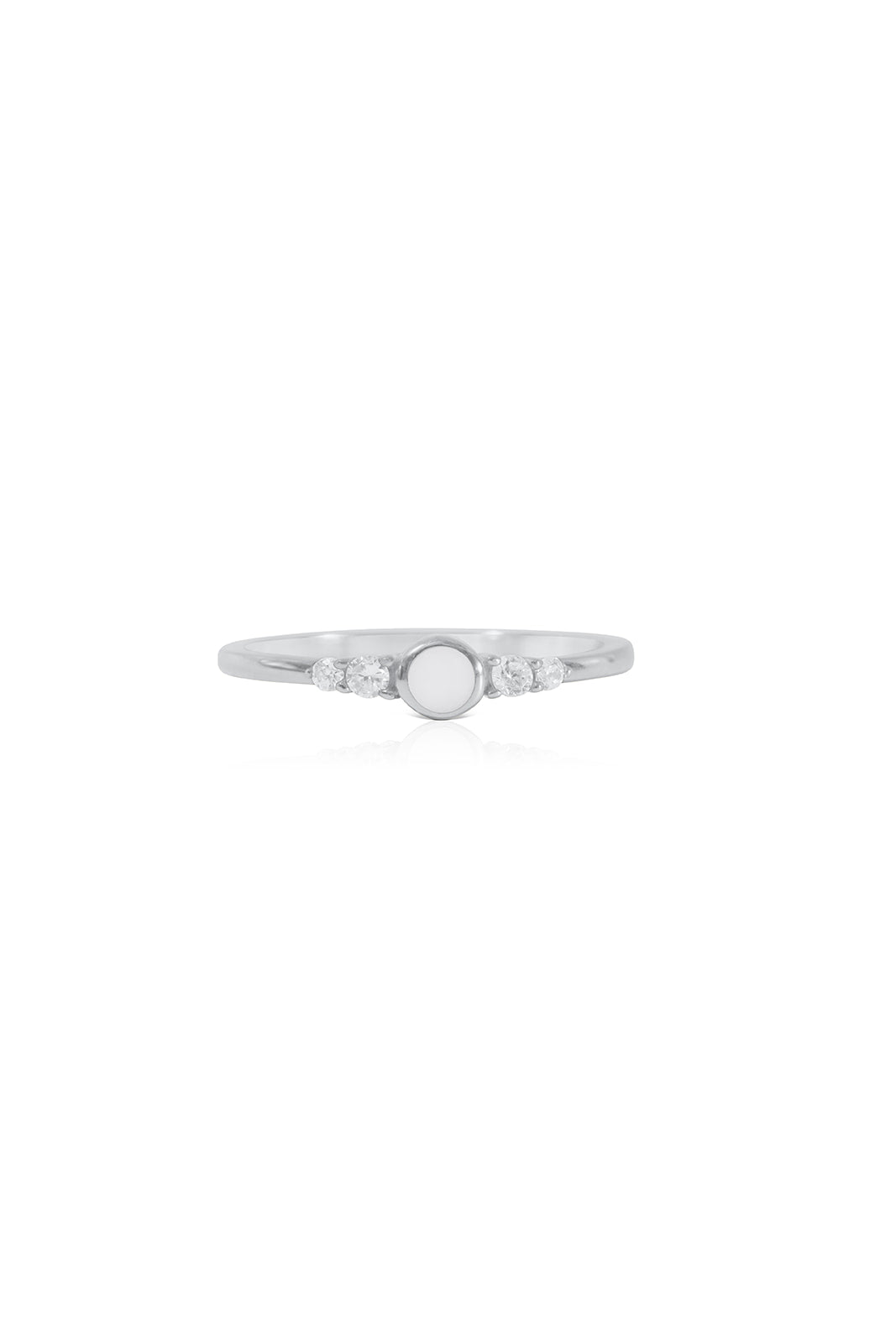 Simple Breastmilk Ring - White Gold