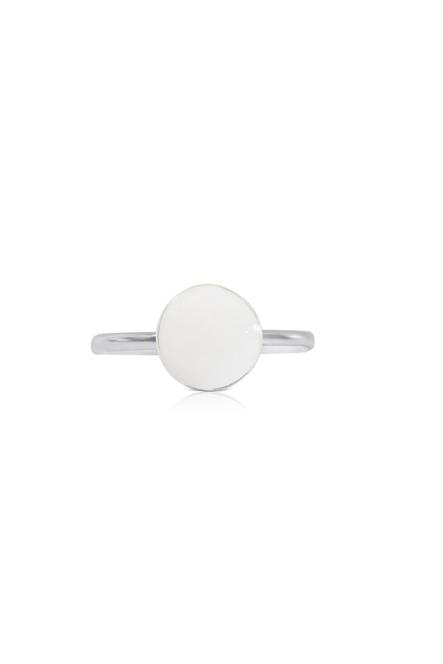 Bezel Breastmilk Ring - Silver