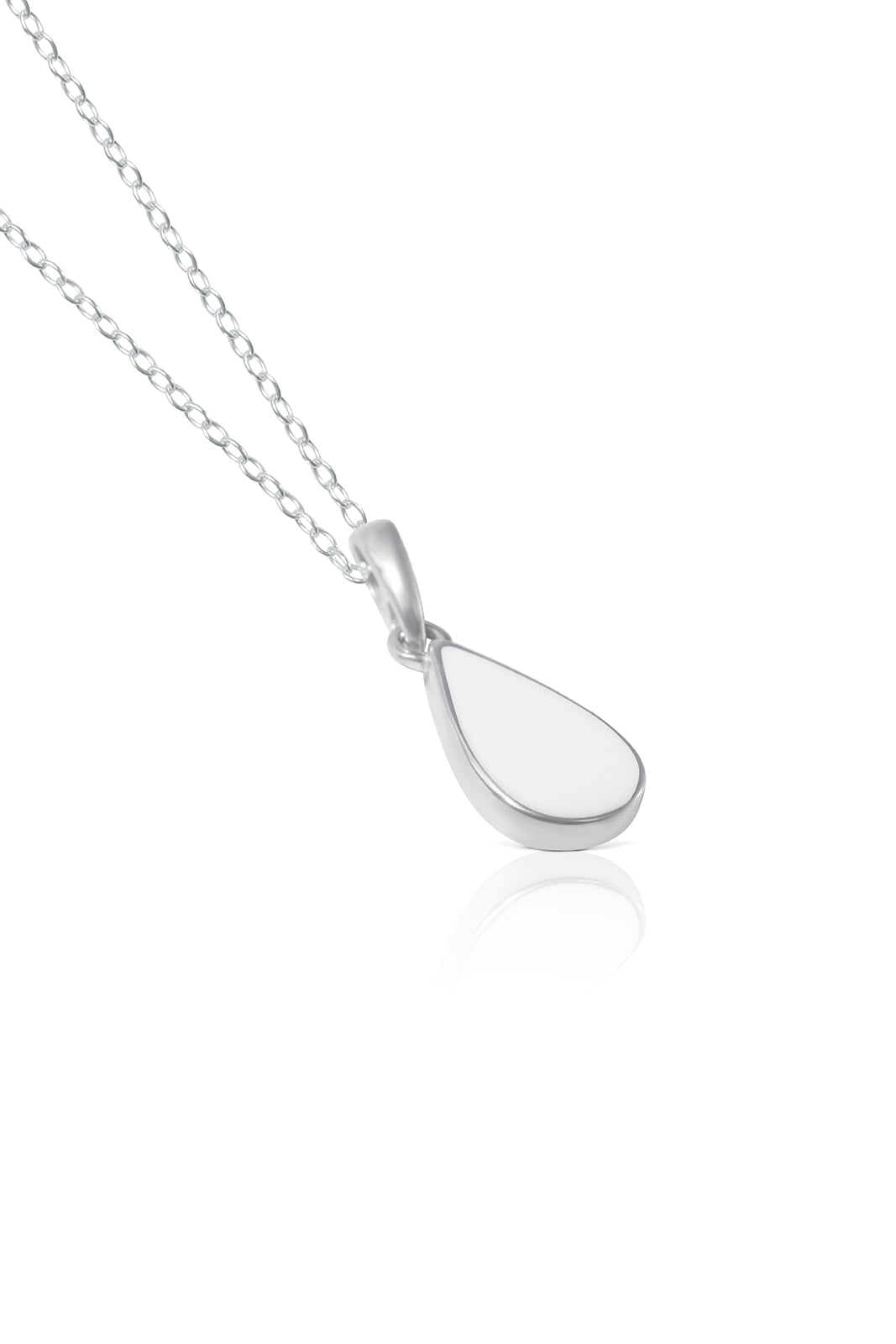 Breastmilk Teardrop Necklace - Silver 