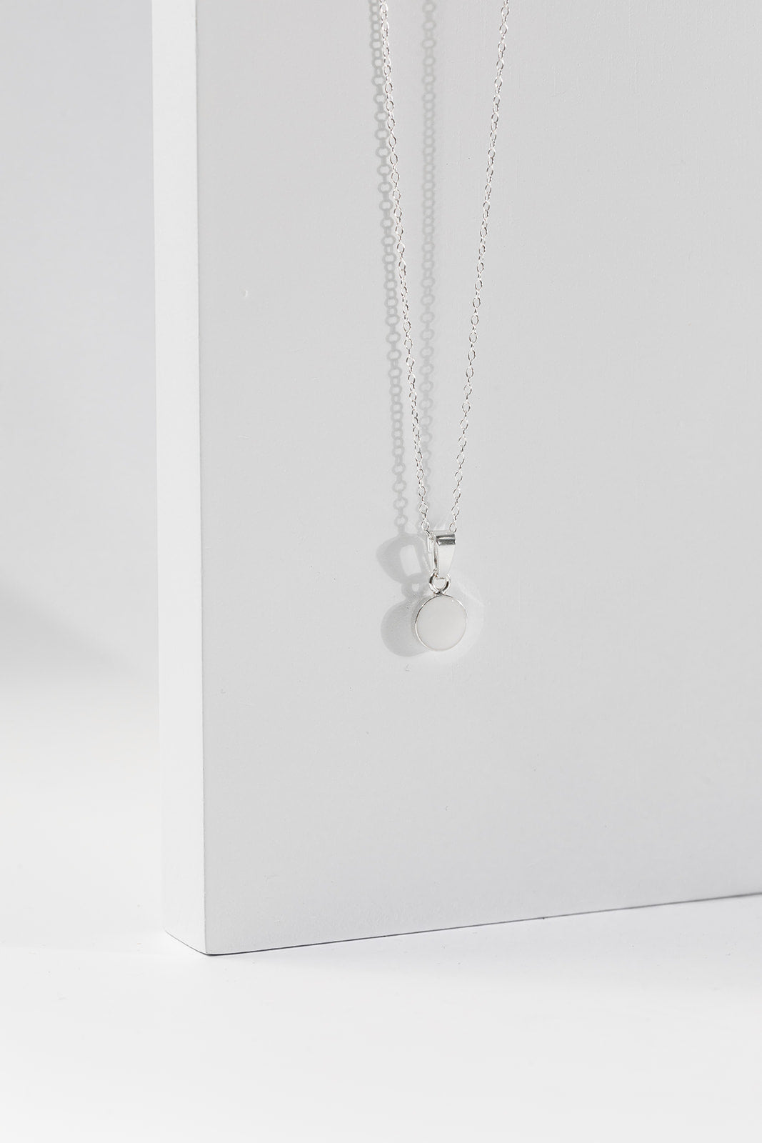 Simple Breastmilk Pendant Necklace - White Gold